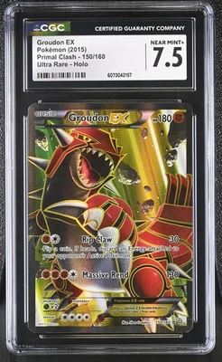 CGC 7.5 Groudon EX 2015 Primal Clash 150/160 Ultra Rare Holo Pokemon Card - Image 1 of 2