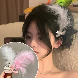Haaraccessoire Für Lange Kurze Haare Feder Haarspange Für Damen Mädchen - Picture 1 of 14
