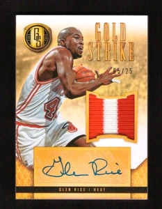 2014-15 Panini Gold Standard Glen Rice Gold Strike Jersey Patch Auto 05/25 Heat - Picture 1 of 2