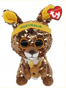 Beanie Boos TY - Matilda the Kangaroo Flippable Sequin Plush Toy Australia RARE - Picture 1 of 8