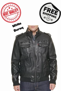 Leichte Herren Lammfell Lederjacke | Slim Fit Stehkragen Motorrad - Bild 1 von 5