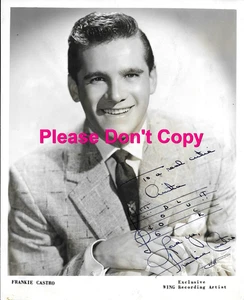 1950's Hand Signed AUTOGRAPH Photo of Singer FRANKIE CASTRO , Only You - Picture 1 of 4