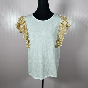 THML Anthropologie Blouse Medium Ruffle Sleeve Office Casual Bohemian Top Shirt - Picture 1 of 7