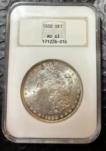 1881-S Silver Morgan Dollar NGC MS63 Old Holder nice toning. - Picture 1 of 2