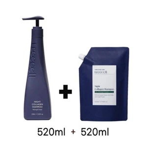 TREECELL Night Collagen Shampoo Set 520ml +  Refil 520ml Volume Cleansing - Picture 1 of 4