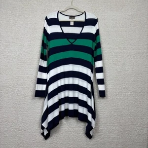 Tommy Bahama Vestido de Natación Para Mujer Lg Multi Rayas Rugby Tejido Cubrir Dobladillo Mordedura de Tiburón - Imagen 1 de 9