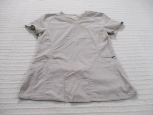 Scrubstar Womens Scrub Shirt XS Brown Short Sleeve V Neck Medical Polyester - Picture 1 of 10