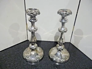 Antique Pair of EPNS on Copper Art Nouveau Candlesticks 10" - Picture 1 of 5