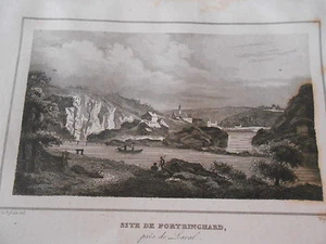 Gravure sur acier 1838 - Site de Portringhard près de Laval  Dpt de Mayenne - Imagen 1 de 1