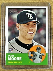 2012 Topps Heritage MATT MOORE #391 Tampa Bay Rays Rookie RC Card - Picture 1 of 4