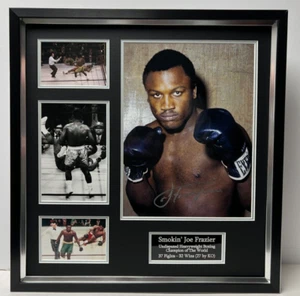 Smokin' Joe Frazier Heavyweight Boxing Legend Signed & Framed Display + Cert - Picture 1 of 6