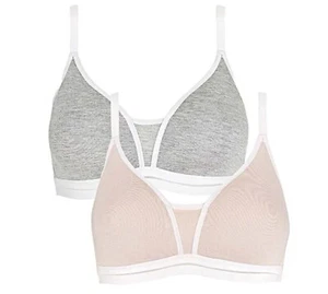 Royce Posie 8019, Non-wired, Padded, Seamless Cup, Teen Bra, 2 PK, Blush & Grey - Picture 1 of 5