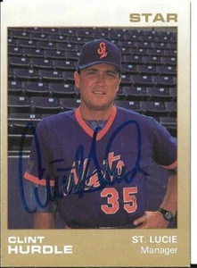 CLINT HURDLE PITTSBURGH PIRATES MANAGER RARE ST LUCIE METS SIGNED BASEBALL CARD - Picture 1 of 1