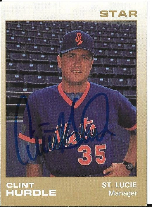 CLINT HURDLE PITTSBURGH PIRATES MANAGER RARE ST LUCIE METS SIGNED BASEBALL CARD - Image 1 of 1