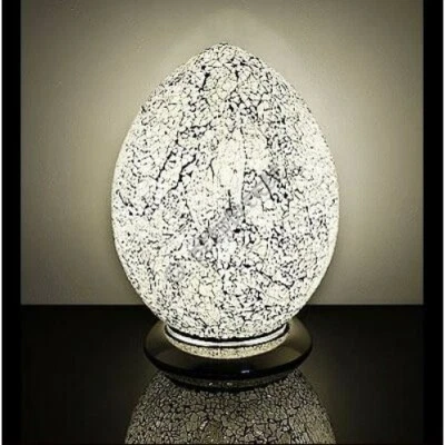 New Egg Lamp White Medium Mosaic Table Lamp Bedside Office Living room   74W - Image 1 of 2