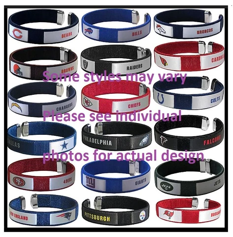 NFL Football Team Color Fan Band Ribbon Bracelets - Pick your team! Cover