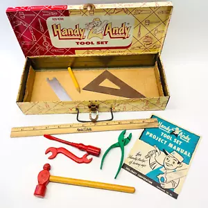 Vintage HANDY ANDY Metal Tool Box with Tools - Picture 1 of 8