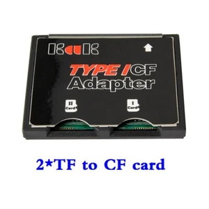 2 Port Micro SD TF to CF Card ADAPTER MMC SDHC SDXC 2 COMPACT FLASH TYPE I UDMA - Picture 1 of 6