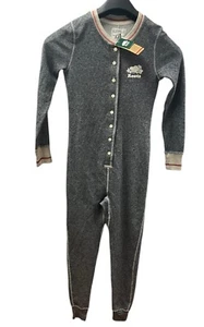 ROOTS CABIN Waffle Canada One Piece Jumpsuit Lounger XS New Salt & Pepper - Picture 1 of 11