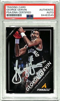 2013 Pinnacle Museum GEORGE GERVIN Signed Auto Spurs Card PSA/DNA Slabbed - Image 1 of 3