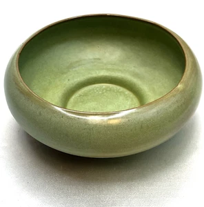 Vintage Frankoma Prairie Green Planter Round Bowl 212 Footed 8" x 3.25" AS IS - Picture 1 of 9