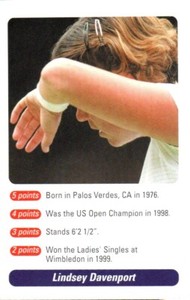 2002 A Question of Sport Game Lindsay Davenport (Name Misspelled on Card) C390