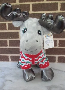 Build A Bear 2018 GUS Moose 15" Gray Plush Red+Green   Sleeper Tag - Picture 1 of 7