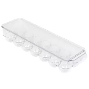 Stackable Refrigerator Egg Holder Bin with Handle and Lid - BPA Free Plastic - F - Picture 1 of 12