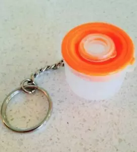 Tupperware Mix N Store Pitcher AKA Batter Bowl Keychain Orange Rare New - Picture 1 of 1
