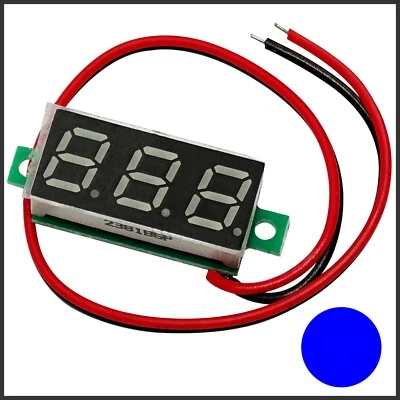 LED Voltmeter -blau- mini Einbau Spannung Digital LED Anzeige 0.28 Zoll | 3V-30V - Bild 1 von 2