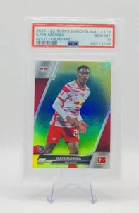 Iliax Moriba RC 2021-22 Topps Bundesliga Soccer Gold Card /50 PSA 10 RB Leipzig - Picture 1 of 19
