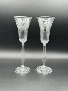 Rare Pair Of Odile Casset Paris Hand Blown Crystal Wine Glasses 9 5/8” Excellent - Picture 1 of 16