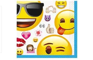 Servilletas de papel de bebida de postre emoji 16 unidades - Imagen 1 de 1