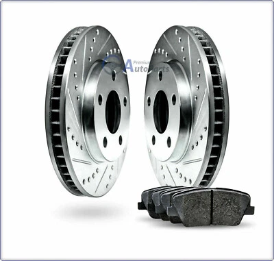 2x GEBOHRT BREMSSCHEIBEN BREMSKLÖTZE VORNE FÜR FORD MUSTANG 2005 - 2014 316MM - Bild 1 von 2