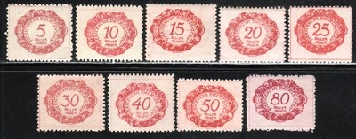 1920 Liechtenstein SC# J1-J9 - Postage Due Stamps - 9 Different Stamps  - M-H - Image 1 of 2