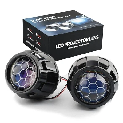 Lente Proyector Mini Bi LED de 2,5"" Faro LED de Coche 70W 3570 Chips Negro Shourds Foto 1 de 4