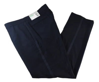 Alfani Mens Dress Pants New 32 x 32 Navy Blue Side Stripe Travel Ready Stretch - Image 1 of 4