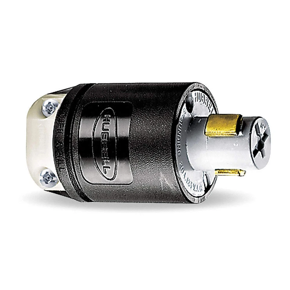 HUBBELL HBL23014HGB LckPlg,Strt;20 A;Blk; White,Nylon,3Blds 3D033 Foto 1 de 1