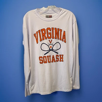 A4 Adult Small Virginia Cavaliers Squash Long-Sleeve T-Shirt White - Image 1 of 4