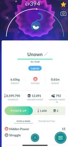 Shiny Unown ? Question Mark Pokemon Trade Go 20k Registered - Picture 1 of 1