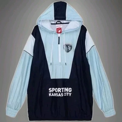 Kansas City MLS x Mitchell & Ness Sporting Highlight Reel Windbreaker Men L NWT - Image 1 of 4