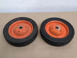 Eska Pedal Tractor Parts Front Wheel Set 7 x 1.5" Case Orange - Photo 1 sur 3