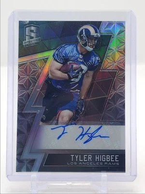 TYLER HIGBEE 2016 SPECTRA AUTOGRAPH SILVER PRIZM RAMS AUTO /199 Q4408 - Image 1 of 2