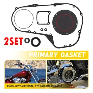 2Set Clutch Primary Cover Gasket Seal Kit For Harley 1999-2006 Road King/Glide D - Picture 1 of 20