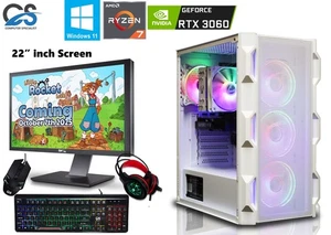 Ryzen 7 7700X Gaming PC Bundle 22" | RTX 3060 12GB | 32GB DDR5 | 2TB M.2 | Win11 - Picture 1 of 15