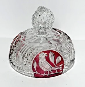 Hofbauer Lead Crystal Byrdes Collection  • 6" Domed Lid Only For Cheese Plate - Picture 1 of 2