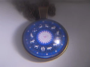 Beautiful Bronze Sun Zodiac Constillation Pendant & 18" Necklace! - Picture 1 of 2