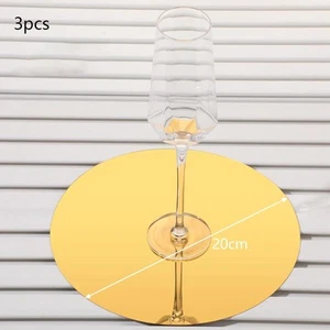 3x 8 zoll Acryl Runde Spiegel für Tische Tafelaufsätze Gold für Home Accent - Bild 1 von 7