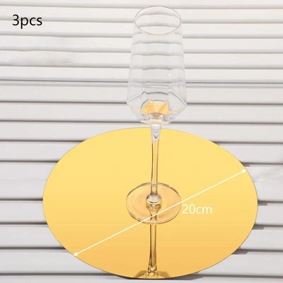 3x 8 zoll Acryl Runde Spiegel für Tische Tafelaufsätze Gold für Home Accent - Bild 1 von 4