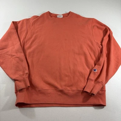 Champion Reverse Weave Adult Sz L Crewneck Sweatshirt Coral Pink Blank FLAW! - Image 1 of 4
